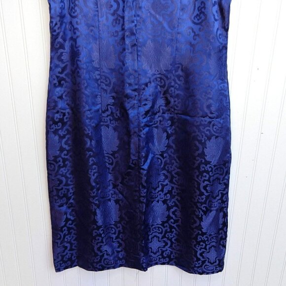 Long Tall Sally Blue Sheath Dress Swing Jacket Size 18 Tall Asian Inspired MOB - Picture 12 of 13